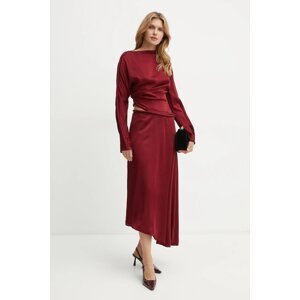 Haljina Victoria Beckham boja: bordo, maxi, širi se prema dolje, 1424WDR005829A