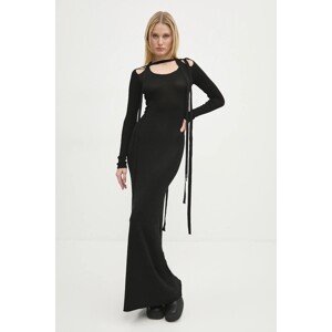 Haljina Y/Project MULTISCARF LONG SLEEVE KNIT DRESS boja: crna, maxi, uska, 106DR008