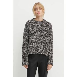 Vuneni pulover Weekend Max Mara za žene, boja: crna, topli, 2425366062600