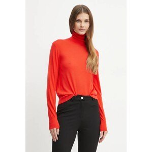 Pulover Forte Forte za žene, boja: crvena, lagani, s dolčevitom, 13335_my knit