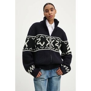 Vuneni kardigan ZADIG&VOLTAIRE boja: tamno plava, topli, KMCA00225
