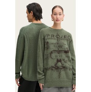 Džemper s dodatkom mohera Y/Project PARIS' BEST JACQUARD PULLOVER boja: zelena, lagani, 206SW001