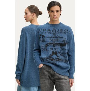 Džemper s dodatkom mohera Y/Project PARIS' BEST JACQUARD PULLOVER lagani, 206SW001