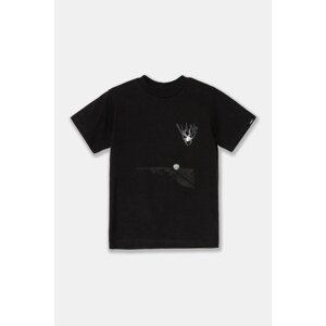Dječja pamučna majica kratkih rukava Vans KD Aractno boja: crna, s tiskom, VN000JXFBLK1