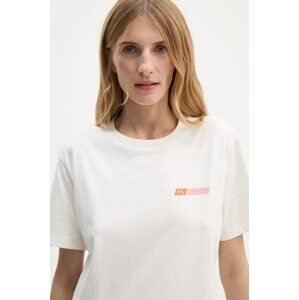 Pamučna majica PS Paul Smith za žene, boja: bež, W2R.232V.N21154