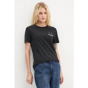 Pamučna majica PS Paul Smith za žene, boja: crna, W2R.G799E.N21154