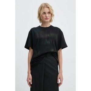 Pamučna majica MM6 Maison Margiela za žene, boja: crna, S62GD0193.S23962