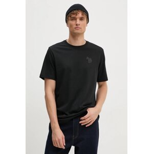 Pamučna majica PS Paul Smith za muškarce, boja: crna, s aplikacijom, M2R.011R.NP4814