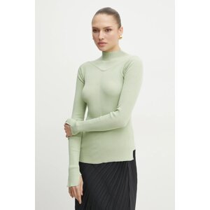 Pulover Victoria Beckham za žene, boja: zelena, lagani, s poludolčevitom, 1125KTP006102A