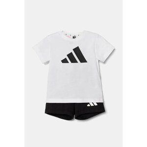 Pamučna dječja trenirka adidas boja: bijela, JE1388