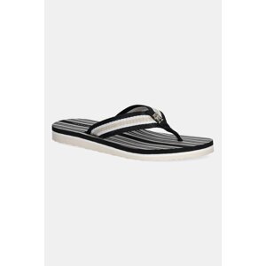 Japanke Tommy Hilfiger IM TH PRINT BEACH SANDAL za žene, boja: crna, ravni potplat, FW0FW08370