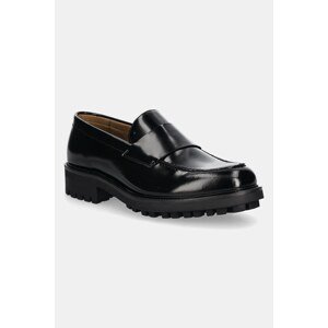Kožne mokasinke Calvin Klein MOCCASIN W/ BAND za muškarce, boja: crna, HM0HM01833