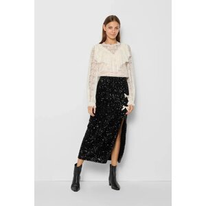 Suknja Bizuu HOBO boja: crna, midi, ravna, HOBO_CZARNY_AW24