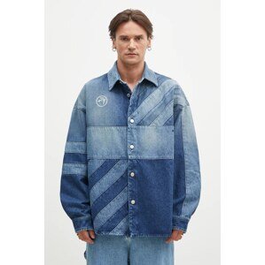 Košulja-jakna AMBUSH Patchwork Denim Shirt Vintage za prijelazno razdoblje, oversize, BMYD003F24DEN0014400