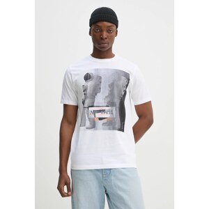 Pamučna majica PS Paul Smith za muškarce, boja: bijela, s tiskom, M2R.011R.PP5086