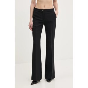Hlače Blugirl Blumarine za žene, boja: crna, široke, visoki struk, RA5154.T2968