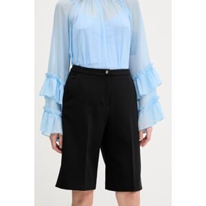Kratke hlače Blugirl Blumarine za žene, boja: crna, bez uzorka, visoki struk, RA5156.T2968