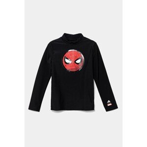 Dječja majica dugih rukava za kupanje adidas Performance x Marvel boja: crna, JF8437