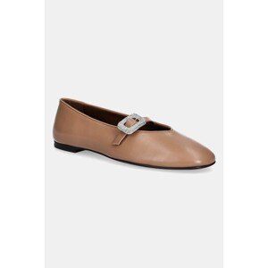 Kožne balerinke Giuseppe Zanotti Amanda boja: bež, E560012.002