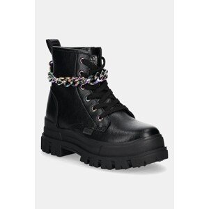 Čizme Buffalo Aspha Rld Chain 3.0 za žene, boja: crna, ravni potplat, 1622557-BLK