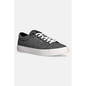 Tenisice Tommy Hilfiger TH HI VULC LOW CORE CHAMBRAY za muškarce, boja: crna, FM0FM05389