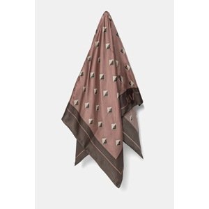 Svilena marama Max Mara Leisure za žene, boja: smeđa, s uzorkom, 2516541027600
