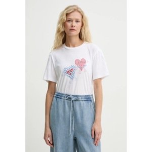 Pamučna majica PS Paul Smith za žene, boja: bijela, W2R.232V.PP5094