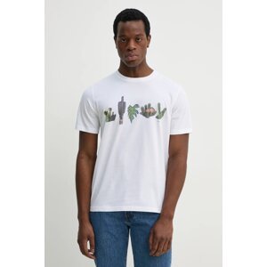 Majica kratkih rukava PS Paul Smith za muškarce, boja: bijela, s tiskom, M2R.011R.PP5075