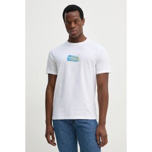Pamučna majica PS Paul Smith za muškarce, boja: bijela, s tiskom, M2R.011R.PP5128
