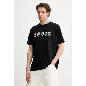 Pamučna majica PS Paul Smith za muškarce, boja: crna, s tiskom, M2R.011R.PP5129
