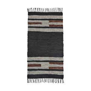 Kožni tepih Madam Stoltz 70 x 140 cm boja: crna