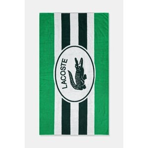 Pamučni ručnik za plažu Lacoste LBADGE Vert 90 x 160 cm boja: zelena