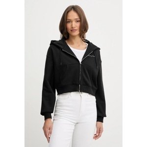 Dukserica Tommy Jeans za žene, boja: crna, s kapuljačom, bez uzorka, DW0DW21163