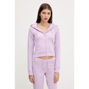 Dukserica Juicy Couture SINGLE JERSEY OLA HOODIE za žene, boja: ljubičasta, s kapuljačom, s aplikacijom, JCWAS125310