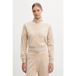 Dukserica od velura Guess COUTURE boja: bež, bez uzorka, V3BQ22 K0232