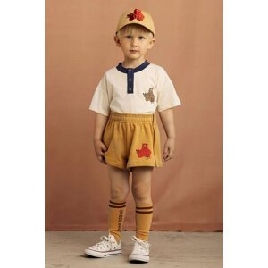 Pamučna kapa sa šiltom za bebe Mini Rodini Camp Rodini boja: žuta, s uzorkom, 2566510113