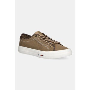 Tenisice Tommy Hilfiger TH HI VULC STREET CANVAS boja: smeđa, FM0FM05515