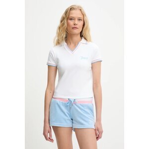 Polo majica Juicy Couture SHRUNKEN POLO TEE za žene, boja: bijela, JCWCT225355