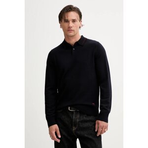 Vuneni pulover PS Paul Smith za muškarce, boja: tamno plava, lagane, M2R-303Z-T21861
