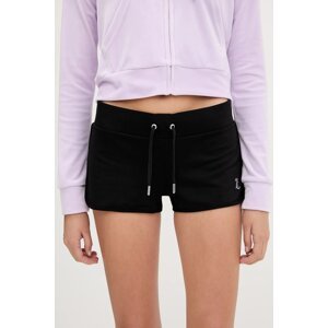 Kratke hlače Juicy Couture BOOTY SHORT boja: crna, s aplikacijom, visoki struk, JCWHS225303