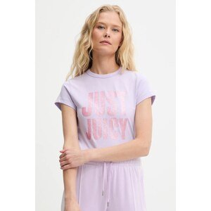 Majica kratkih rukava Juicy Couture JUST JUICY HILTON T-SHIRT za žene, boja: ljubičasta, JCNCT225456