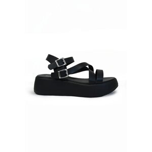 Sandale Altercore Serena black za žene, boja: crna, s platformom, Serena black