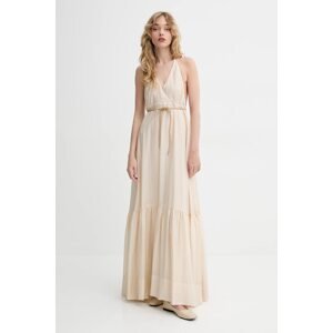 Haljina Blugirl Blumarine boja: bež, maxi, širi se prema dolje, RA5193.T2948