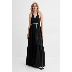 Haljina Blugirl Blumarine boja: crna, maxi, širi se prema dolje, RA5193.T2948