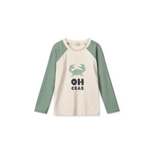 Dječja majica dugih rukava za kupanje Liewood Noah Placement Longsleeve Swim Tee boja: zelena, LW19008