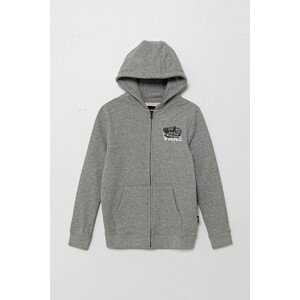 Dječja dukserica Vans Old Skool FZ boja: siva, s kapuljačom, melanž, VN000MHT02F1