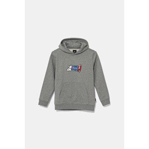 Dječja dukserica Vans Fresh Pullover boja: siva, s kapuljačom, s tiskom, VN000MHF02F1