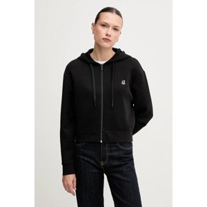 Dukserica Armani Exchange za žene, boja: crna, s kapuljačom, bez uzorka, XW000822 AF10818