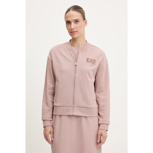Dukserica EA7 Emporio Armani za žene, boja: smeđa, s tiskom, AF12473.7W000178