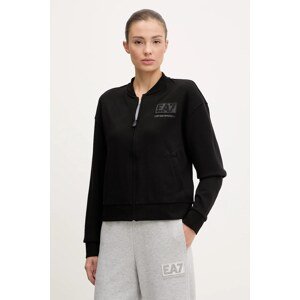 Dukserica EA7 Emporio Armani za žene, boja: crna, s tiskom, AF12473.7W000178